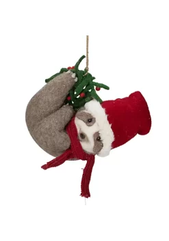 Flash Sale โ Melrose 12.75" Brown and Red Sloth Hanging ๐ Christmas Ornament โค๏ธ