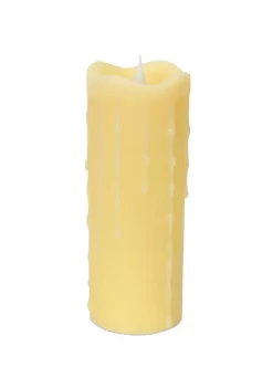 Brand new 🥰 Melrose 7" Ivory LED Dripping Wax Pillar Flameless Candle with Moving Flame 👍