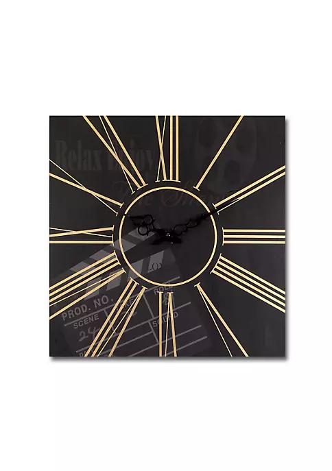 Best Pirce โค๏ธ Melrose 15.5" Black and Gold Movie Clapperboard Square Wall Clock ๐ 1 Best Pirce โค๏ธ Melrose 15.5" Black and Gold Movie Clapperboard Square Wall Clock ๐