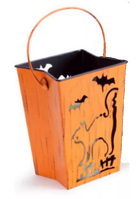 Top 10 💯 Melrose 7.25" Orange Cat and Bats 🎃 Halloween Candle Lantern Luminary ❤️ 2 Top 10 💯 Melrose 7.25" Orange Cat and Bats 🎃 Halloween Candle Lantern Luminary ❤️ - Image 2