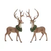 Buy 🎉 Melrose Set of 2 Adorable Two Reindeers Wearing Wreath ❄ Christmas Figurine 28.5" 🔥