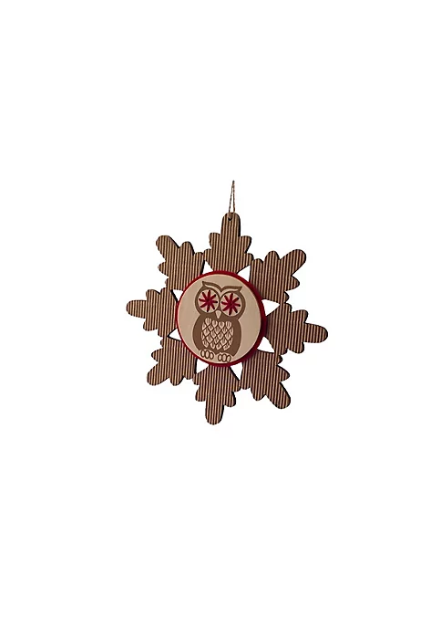 Best Sale 🎉 Melrose 7" Brown and Red Embroidered Craft Snowflake with Owl Stamp 🔔 Christmas Ornament 🔥 2 Best Sale 🎉 Melrose 7" Brown and Red Embroidered Craft Snowflake with Owl Stamp 🔔 Christmas Ornament 🔥 - Image 2