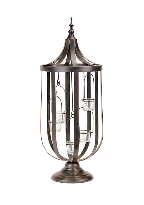 Budget 🎉 Melrose 27" Antique-Style Bronze Birdcage Glass Votive Candle Holder 🎁 2 Budget 🎉 Melrose 27" Antique-Style Bronze Birdcage Glass Votive Candle Holder 🎁 - Image 2