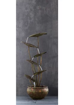 Outlet ✨ Melrose Lotus Fountain W/Ul Pump 30.5"H Metal 🌟 -Melrose Sales Shop Belk 548