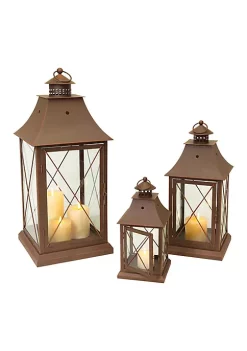 Buy โค๏ธ Melrose Lantern (Set Of 3) 11.5", 17", 24"H Metal/Glass โ๏ธ