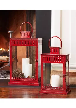 Cheapest 🎁 Melrose Lanterns (Set Of 2) 20"H, 25"H Metal/Glass 👏