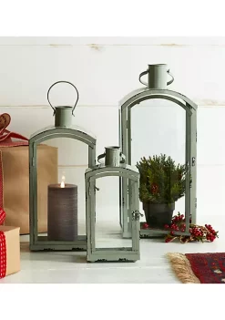 New 🧨 Melrose Lantern (Set Of 3) 12.5"-21"H Metal/Glass 👍 -Melrose Sales Shop Belk 606