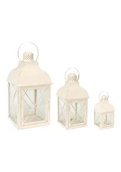 Flash Sale ๐ฅฐ Melrose Lantern (Set Of 3) 8.5"H, 13.75"H, 18.5"H Metal/Glass ๐ฅ