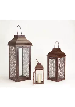 Best reviews of ๐ Melrose Set of 3 Brown Modern Style Mesh Pillar Candle Holder Lanterns 21" ๐