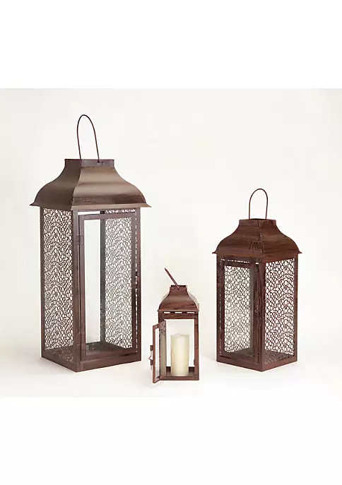 Best reviews of 😀 Melrose Set of 3 Brown Modern Style Mesh Pillar Candle Holder Lanterns 21" 😉 2 Best reviews of 😀 Melrose Set of 3 Brown Modern Style Mesh Pillar Candle Holder Lanterns 21" 😉 - Image 2