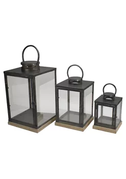 Flash Sale ✔️ Melrose Set of 3 Bronze Glass Candle Lanterns With a Latch Hook Lock - 21" 😀 7 Flash Sale ✔️ Melrose Set of 3 Bronze Glass Candle Lanterns With a Latch Hook Lock - 21" 😀 -Melrose Sales Shop Belk 621