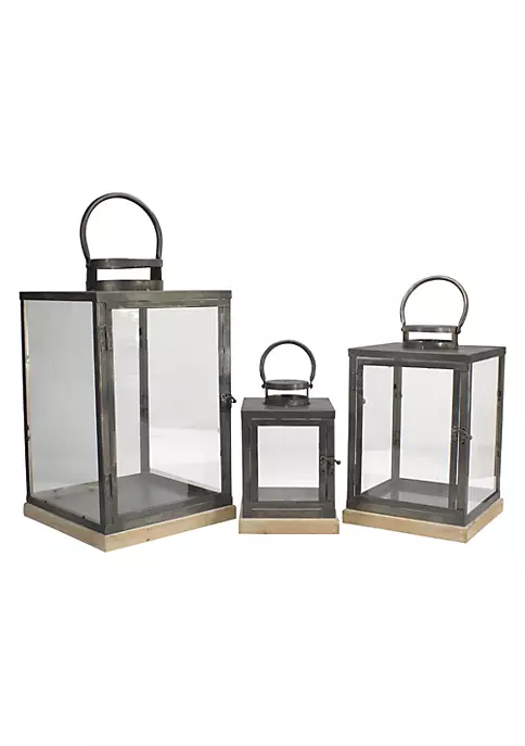 Flash Sale ✔️ Melrose Set of 3 Bronze Glass Candle Lanterns With a Latch Hook Lock - 21" 😀 5 Flash Sale ✔️ Melrose Set of 3 Bronze Glass Candle Lanterns With a Latch Hook Lock - 21" 😀 - Image 5
