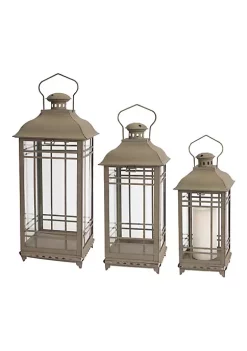 Cheapest 🤩 Melrose Lantern (Set Of 3) 14"H, 17"H, 20"H Metal/Glass ❤️