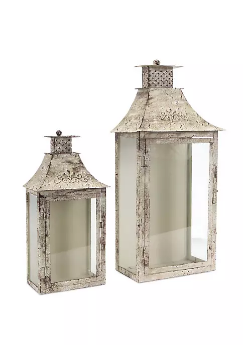 Best Sale 💯 Melrose Set of 2 Vintage Antiqued Cream Wall Mounted Pillar Candle Lanterns - 20" 🔔 3 Best Sale 💯 Melrose Set of 2 Vintage Antiqued Cream Wall Mounted Pillar Candle Lanterns - 20" 🔔 - Image 3
