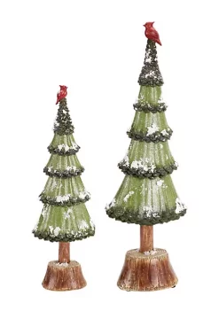 Discount π Melrose Set of 2 Green and Brown Artificial π
Christmas Tree Tabletop Decors 20.5" π