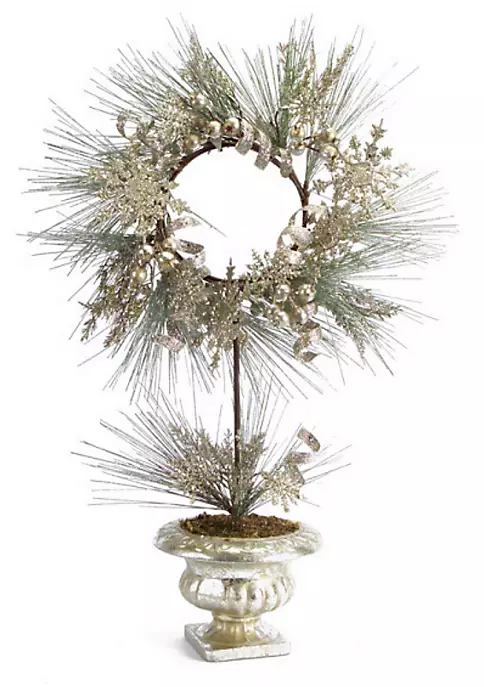 Buy 🌟 Melrose Green and Gold Champagne Potted Pine Artificial 🎁 Christmas Wreath - 28-Inch Unlit 🌟 1 Buy 🌟 Melrose Green and Gold Champagne Potted Pine Artificial 🎁 Christmas Wreath - 28-Inch Unlit 🌟