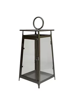 Discount ๐ Melrose 20" Brown Rustic Candle Lantern With a Latch Hook Lock Tabletop Decor ๐งจ