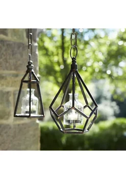 New 👏 Melrose Hanging Tea Light Holder (Set Of 2) 10.5"H Metal/Glass ✨ -Melrose Sales Shop Belk 682