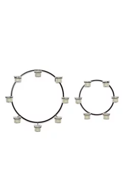 Coupon โ Melrose Set of 2 Modern Circle Wall Mounted Black Metal Votive Candle Holders 18" ๐ฏ