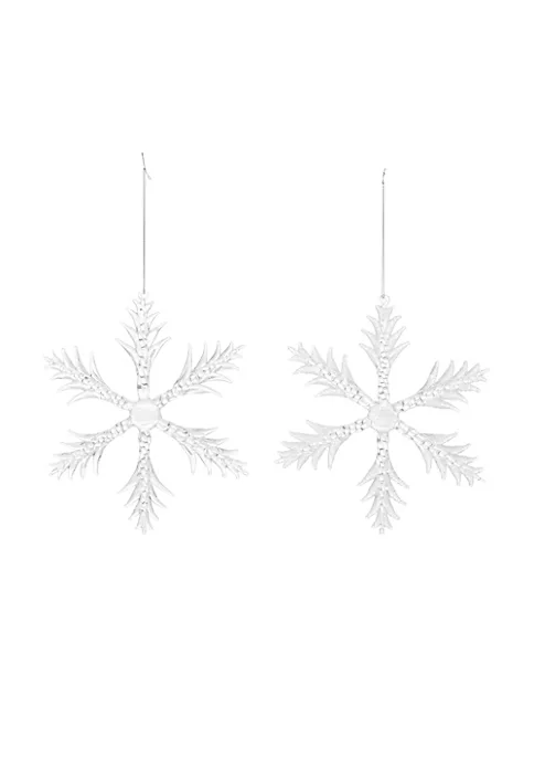 Discount π Melrose Set of 6 Snowflakes Glass π Christmas Ornaments 6.25" 𧨠2 Discount π Melrose Set of 6 Snowflakes Glass π Christmas Ornaments 6.25" 𧨠- Image 2