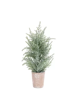Coupon ๐งจ Melrose Set of 4 Potted Icy Pine Artificial ๐ Christmas Tree 15" ๐ฅฐ