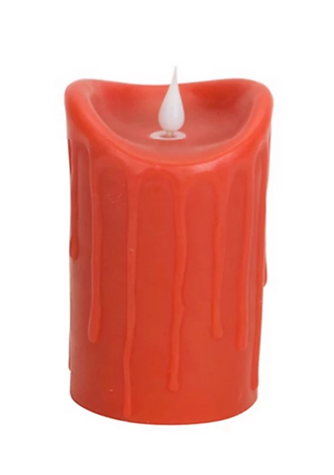 Best Sale ❤️ Melrose 5.5" Red-Orange Dripping Wax Flameless LED Lighted Pillar Candle with Moving Flame 🎁 2 Best Sale ❤️ Melrose 5.5" Red-Orange Dripping Wax Flameless LED Lighted Pillar Candle with Moving Flame 🎁 - Image 2