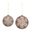 Coupon ⭐ Melrose Set of 4 Rustic Brown Finish Glass 🎅 Christmas Ball Ornaments 3.5-4.5" ⌛