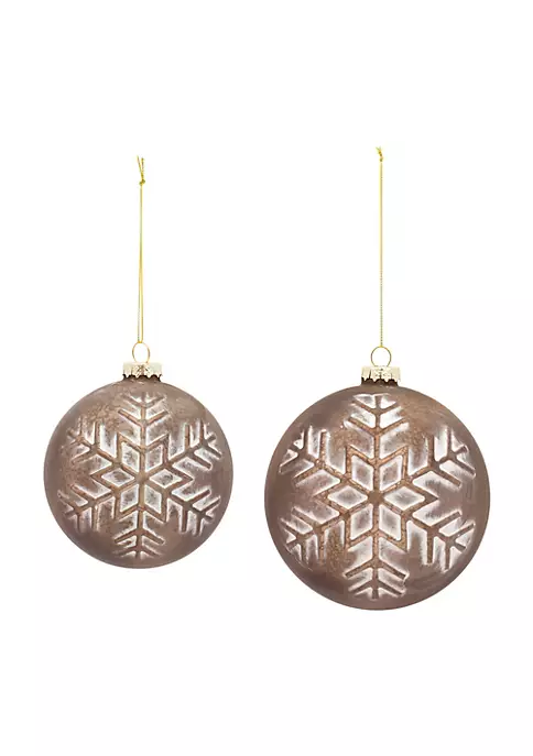 Coupon ⭐ Melrose Set of 4 Rustic Brown Finish Glass 🎅 Christmas Ball Ornaments 3.5-4.5" ⌛ 1 Coupon ⭐ Melrose Set of 4 Rustic Brown Finish Glass 🎅 Christmas Ball Ornaments 3.5-4.5" ⌛