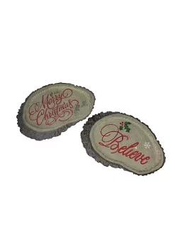 Cheapest ⌛ Melrose Set of 2 Gray and Red Tree Trunk 🎅 Christmas Wall Plaques 12.5" 😍