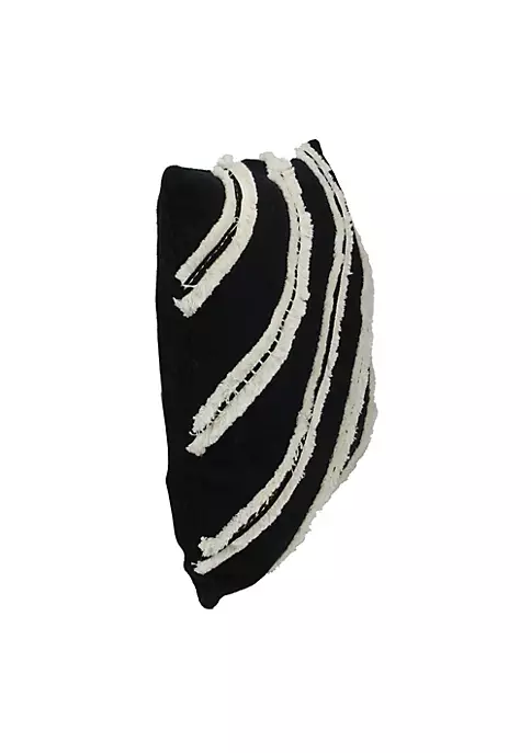Cheapest 🤩 Melrose 17" Black and White Striped Fringe Square Throw Pillow 💯 2 Cheapest 🤩 Melrose 17" Black and White Striped Fringe Square Throw Pillow 💯 - Image 2