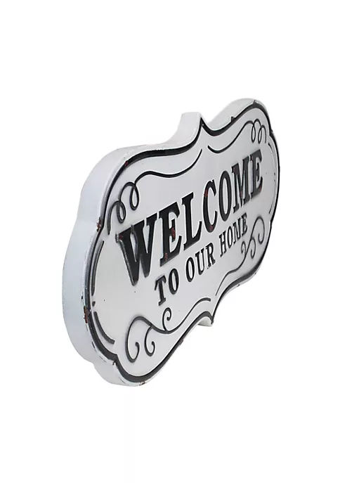 Brand new ๐ฅฐ Melrose 26.5" White and Black Distressed "Welcome to Our Home" Wall Decoration ๐งจ 2 Brand new ๐ฅฐ Melrose 26.5" White and Black Distressed "Welcome to Our Home" Wall Decoration ๐งจ - Image 2
