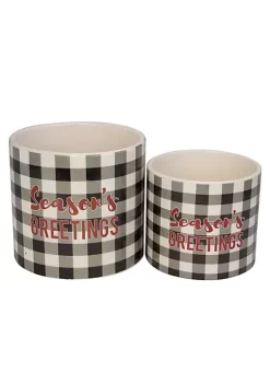 Deals 🛒 Melrose Set of 4 White and Black Holiday Slogan Printed 🎅 Christmas Pots 6" 🔥 6 Deals 🛒 Melrose Set of 4 White and Black Holiday Slogan Printed 🎅 Christmas Pots 6" 🔥 -Melrose Sales Shop Belk 789