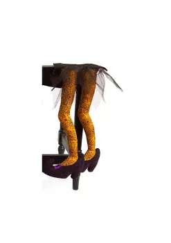 Budget โจ Melrose 18.5" Orange and Black Spiderweb Wicked Witch Legs ๐ Halloween Tabletop Decor ๐