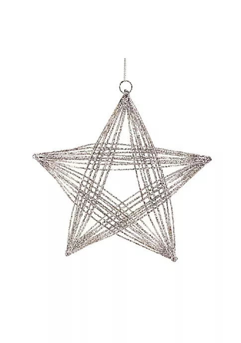 Best Pirce ❤️ Melrose Set of 2 Silver Glittered 3D Wire Frame Star 🎅 Christmas Ornaments 8.25" 😍 3 Best Pirce ❤️ Melrose Set of 2 Silver Glittered 3D Wire Frame Star 🎅 Christmas Ornaments 8.25" 😍 - Image 3