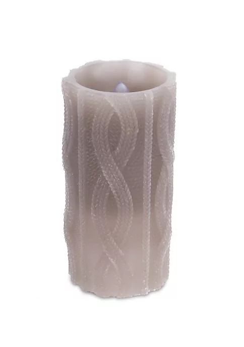 Outlet 🎉 Melrose 6" Mauve Knit Pattern Battery Operated Flameless LED Wax Pillar Candle 🎁 1 Outlet 🎉 Melrose 6" Mauve Knit Pattern Battery Operated Flameless LED Wax Pillar Candle 🎁