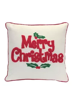 Best reviews of ✔️ Melrose 15.75" Red and Ivory Holly "Merry 🔔 Christmas" Decorative Throw Pillow 🎉