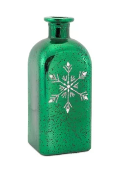 Best Sale ๐ฅฐ Melrose 8.5" Green Mercury Glass Bottle with Silver Glitter Snowflake ๐
Christmas Decoration โค๏ธ