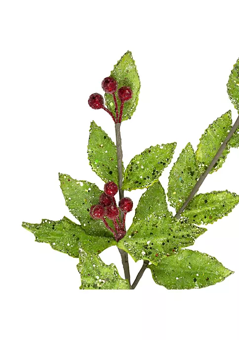Best Pirce ๐ฅ Melrose 28.25" Green and Red Glittered Holly Berry ๐ Christmas Spray ๐ 2 Best Pirce ๐ฅ Melrose 28.25" Green and Red Glittered Holly Berry ๐ Christmas Spray ๐ - Image 2