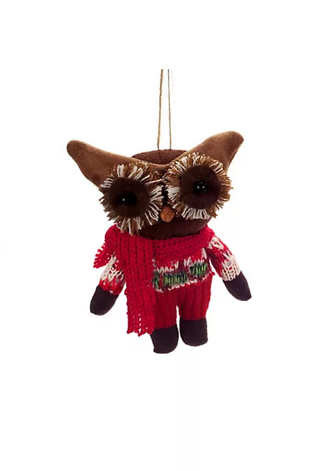 Budget ✔️ Melrose 6.5" Red and Brown Plush Woodland Owl with Knit Clothing 🎄 Christmas Ornament ⌛ 2 Budget ✔️ Melrose 6.5" Red and Brown Plush Woodland Owl with Knit Clothing 🎄 Christmas Ornament ⌛ - Image 2