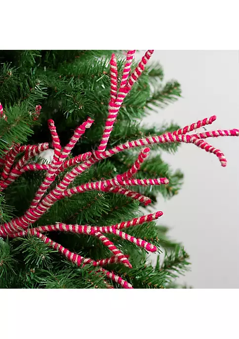 Promo 😍 Melrose 29" Red and Beige Striped Branch 🎄 Christmas Decoration 🌟 3 Promo 😍 Melrose 29" Red and Beige Striped Branch 🎄 Christmas Decoration 🌟 - Image 3