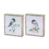 Best Pirce 👏 Melrose Set of 4 Peace and Love Chickadee 🎄 Christmas Block Signs 6" 😍